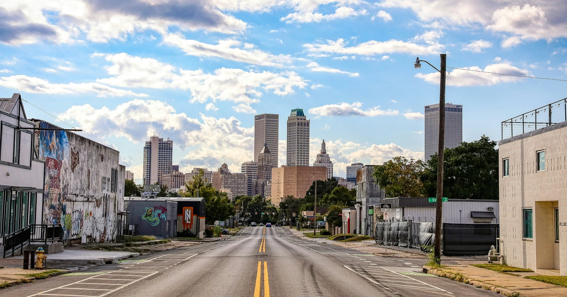 Skyline view of Tulsa, Oklahoma.